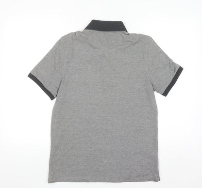 Mango Man Grey Slim Fit Short Sleeve Polo Shirt Size L