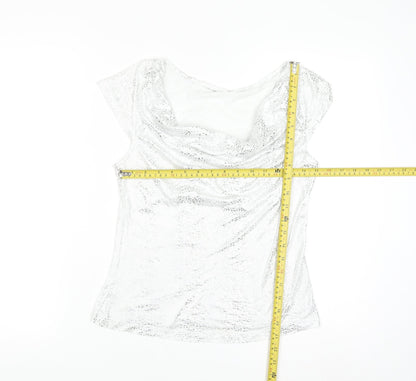 Next Women Silver Cowl Neck Camisole Blouse UK 14 Party Top