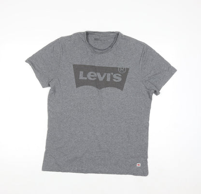 Levi's Men's Grey Logo Crew Neck Cotton T-Shirt Size M