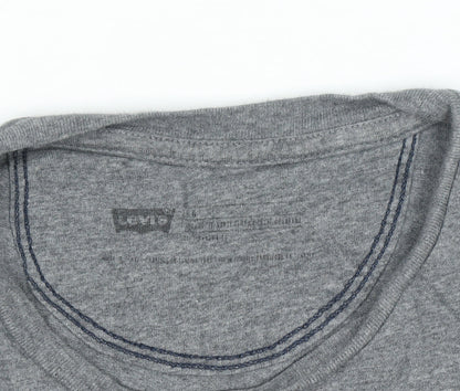Levi's Men's Grey Logo Crew Neck Cotton T-Shirt Size M