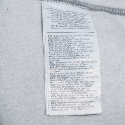Nike Men’s Grey Full Zip Collared Sweatshirt Size M Fleece Logo Top