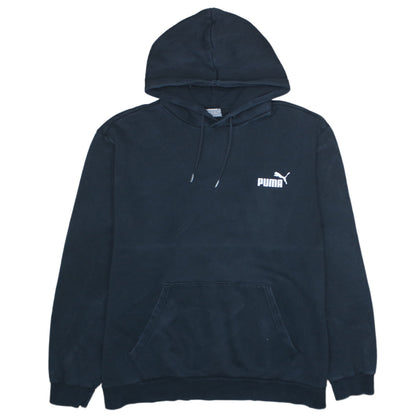 Puma Men's Black 2XL Pullover Hoodie Fleece Logo Sweatshirt