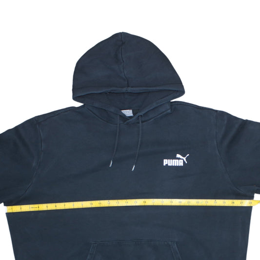 Puma Men's Black 2XL Pullover Hoodie Fleece Logo Sweatshirt