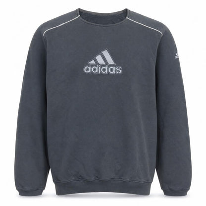 Adidas Men's Grey Embroidered Logo Pullover Sweatshirt Size S