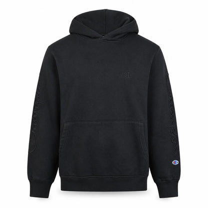 Champion Men's Black Medium Pullover Hoodie with Logo Embroidery