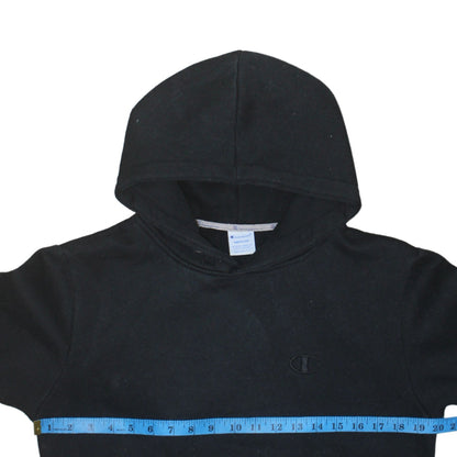 Champion Men's Black Medium Pullover Hoodie with Logo Embroidery