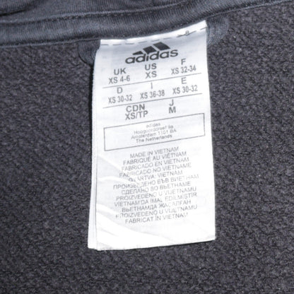 Adidas Women Black XS Full Zip Hoodie Sweatshirt Cotton Blend