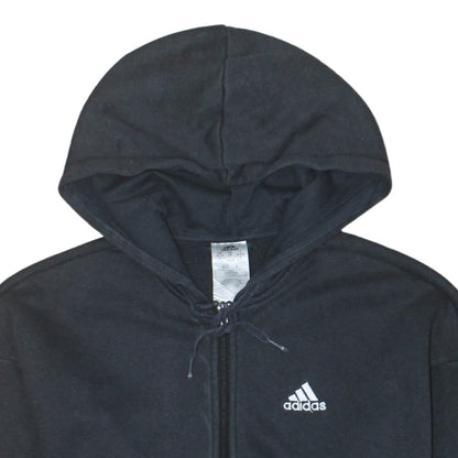 Adidas Women Black XS Full Zip Hoodie Sweatshirt Cotton Blend