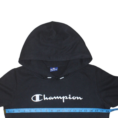 Champion Womens Black Large Pullover Hoodie Sweatshirt