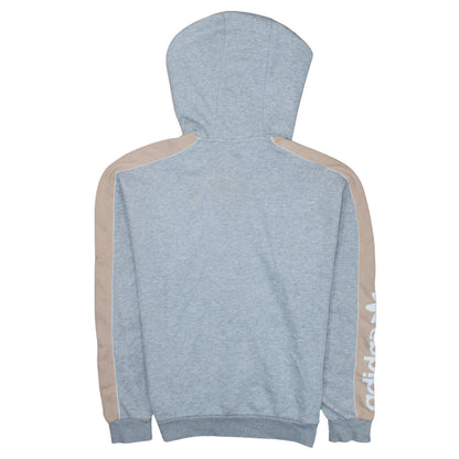 Adidas Women Grey Beige 1/2 Zip Hooded Sweatshirt UK 10