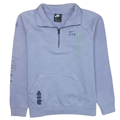 Nike Women’s Purple 1/4 Zip Pullover Sweatshirt Medium Cotton Blend