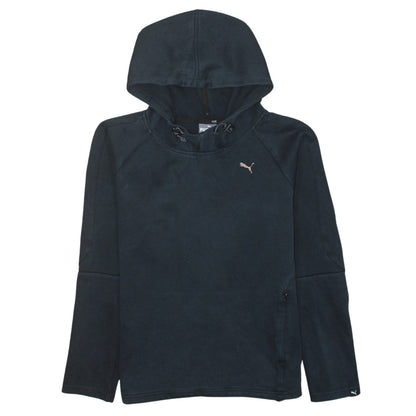 PUMA Women Black Pullover Hoodie Size 12 Medium Hooded Sweatshirt