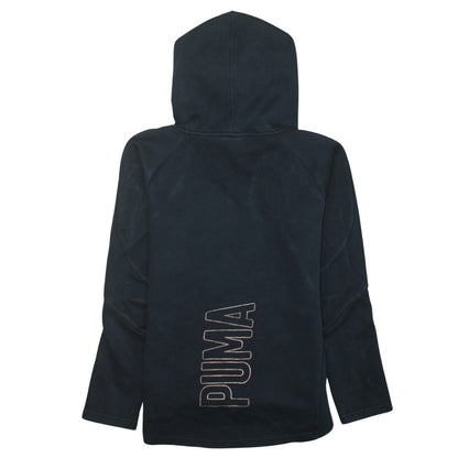PUMA Women Black Pullover Hoodie Size 12 Medium Hooded Sweatshirt