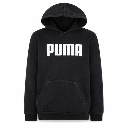 Puma Boys Black Pullover Hoodie 13-14 Years Casual Cotton Blend Logo