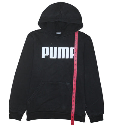 Puma Boys Black Pullover Hoodie 13-14 Years Casual Cotton Blend Logo