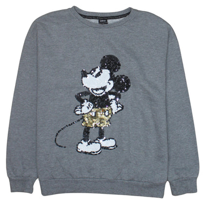 Disney at George Women's Grey Sequin Mickey Sweatshirt UK 12