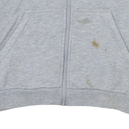 Adidas Boys Grey & Navy Full Zip Hoodie 11-12 Years Cotton Blend Sportswear