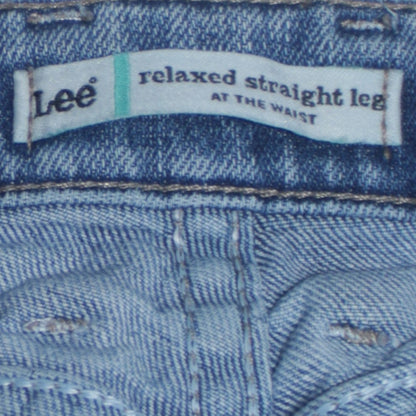 Lee Women's Blue Relaxed Straight Leg High Rise Jeans Size 14
