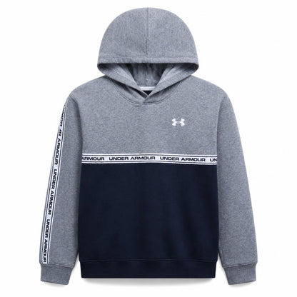 Under Armour Boys Blue Colourblock Pullover Hoodie YXL ColdGear