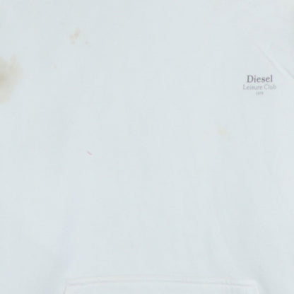 Diesel Women White XL Pullover Hoodie Cotton Leisure Club Sweatshirt