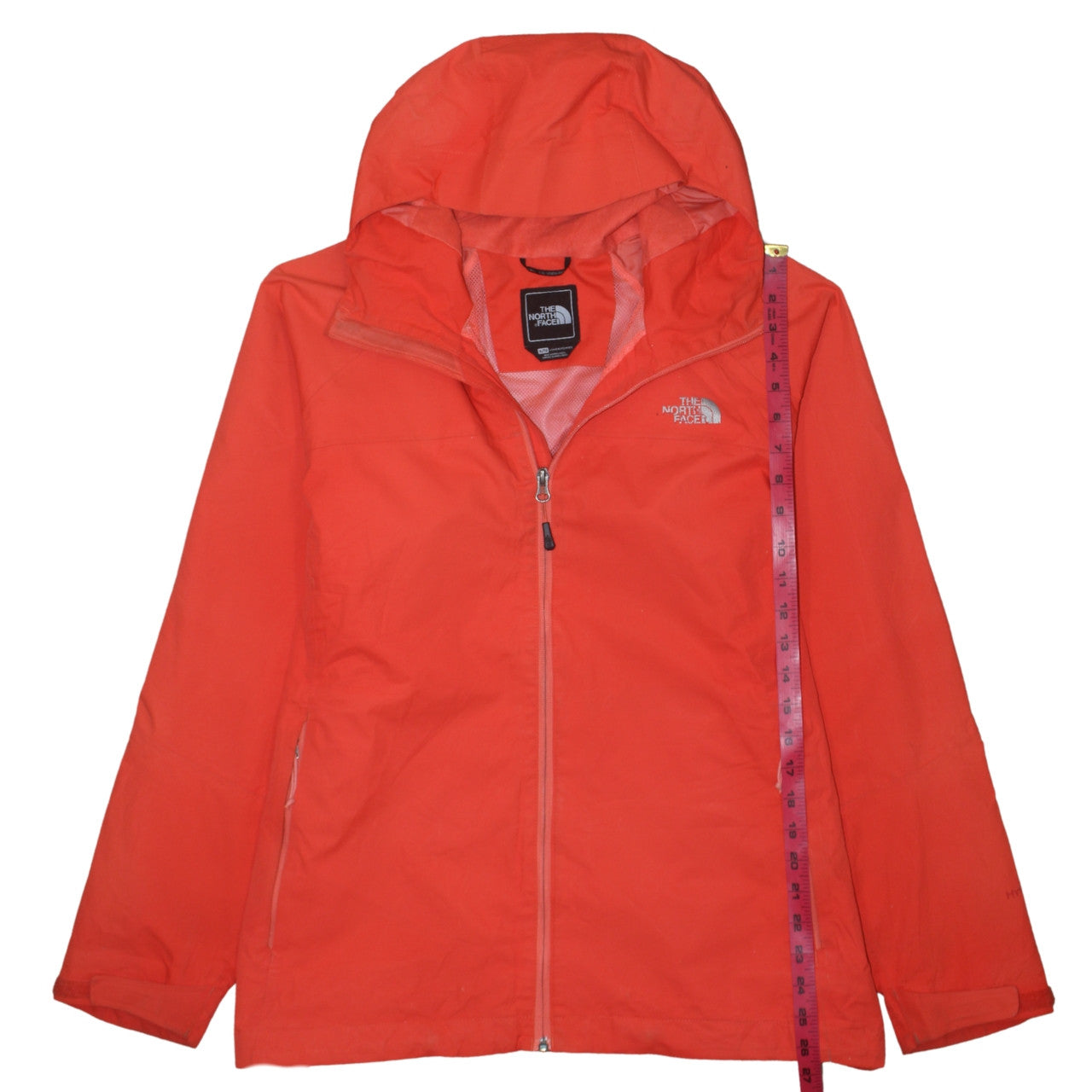 The North Face Womens XL Orange Hooded Waterproof Rain Coat Jacket