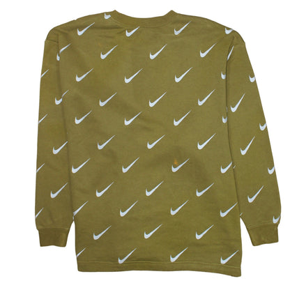 Nike Women’s Green Crew Neck Logo Print Sweatshirt XL