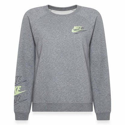 Nike Womens Grey Small Crew Neck Logo Pullover Sweatshirt