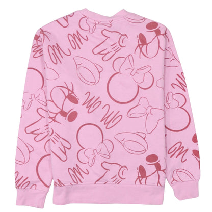 Disney Pink Minnie Mouse Print Sweatshirt Women 2XS Pullover