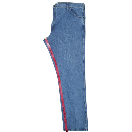 Wrangler Men's Blue 42x32 Regular Fit Straight Denim Jeans