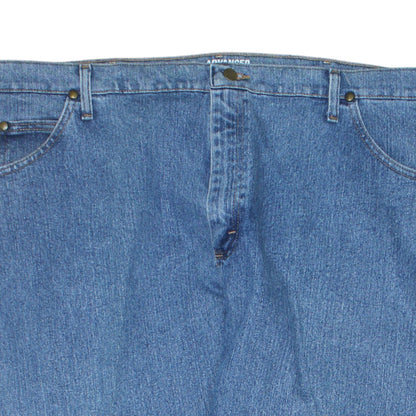 Wrangler Men's Blue 42x32 Regular Fit Straight Denim Jeans