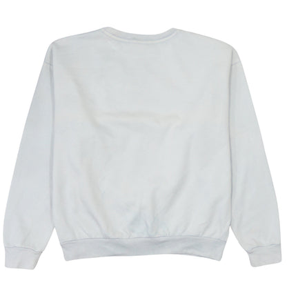 Puma Women White Crew Neck Logo Sweatshirt M Relaxed Fit
