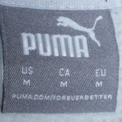 Puma Women White Crew Neck Logo Sweatshirt M Relaxed Fit