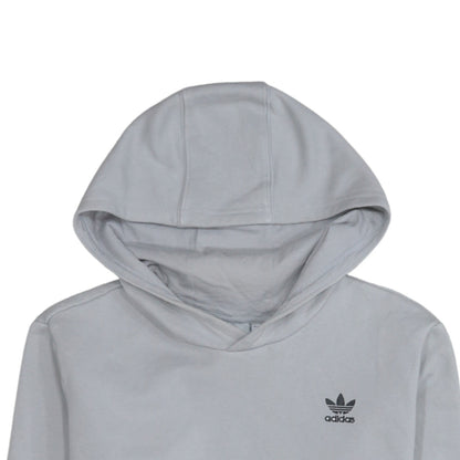 Adidas Boys Grey Pullover Hoodie Classic Crew Neck Long Sleeve Fleece