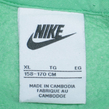 Nike Boys Green Pullover Hoodie XL 158-170cm Cotton Blend Casual Wear