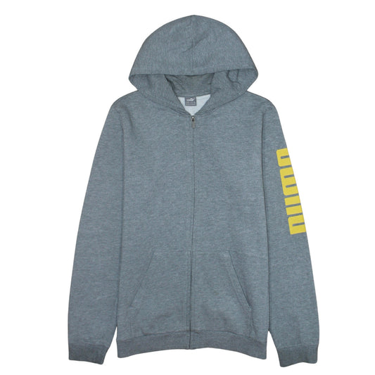 Puma Boys Grey Full Zip Hoodie XL 15-16 Years Graphic Print Sportswear