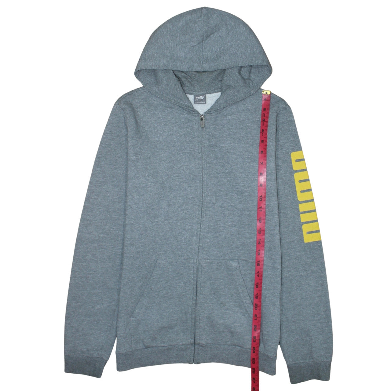 Puma Boys Grey Full Zip Hoodie XL 15-16 Years Graphic Print Sportswear