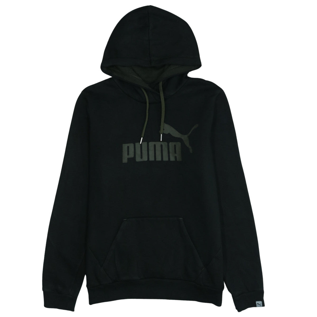 Puma Women Black Medium Pullover Hoodie with Logo Print