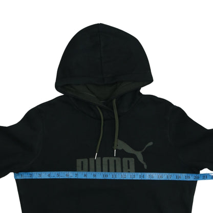 Puma Women Black Medium Pullover Hoodie with Logo Print