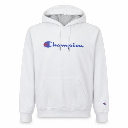 Champion Men's White Pullover Hoodie Logo Print Size M