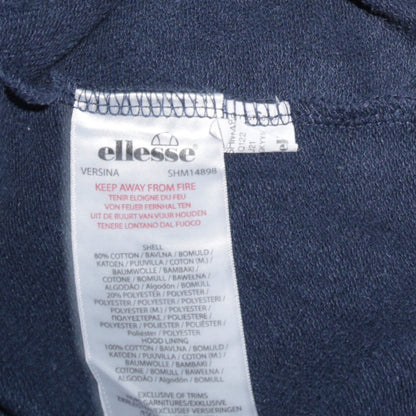 Ellesse Mens Blue Pullover Hoodie L Sports Logo Cotton Blend