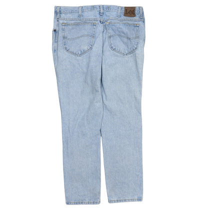 Lee Mens Blue Regular Fit Light Wash Straight Jeans 36W 29L
