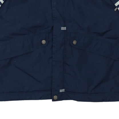 adidas Boys Blue Hooded Parka Jacket 14-15 Years Winter Lined Zip Coat