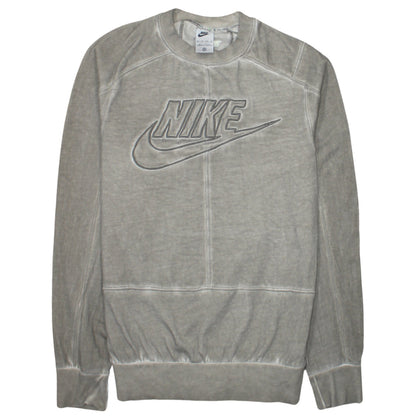 Nike Men's Beige Embroidered Logo Pullover Sweatshirt XS