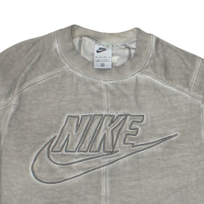 Nike Men's Beige Embroidered Logo Pullover Sweatshirt XS