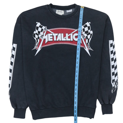 Pull&Bear Men's Black Graphic Metallica Pullover Sweatshirt S