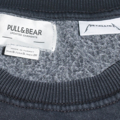 Pull&Bear Men's Black Graphic Metallica Pullover Sweatshirt S