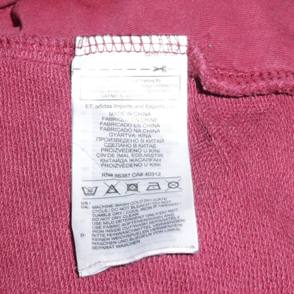 Adidas Womens Burgundy Pullover Hoodie XS Cotton Blend Logo Sweatshirt