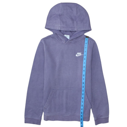 Nike Girls Purple Pullover Fleece Hoodie L 13-14 Years Logo Hooded Sweatshirt