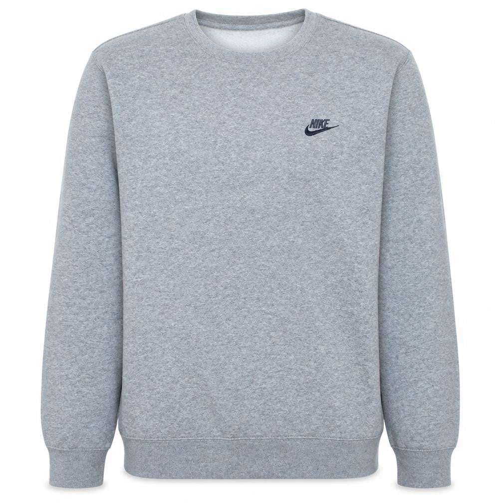 Nike Men Grey Crew Neck Pullover Sweatshirt M Regular Fit