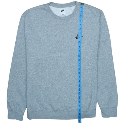 Nike Men Grey Crew Neck Pullover Sweatshirt M Regular Fit